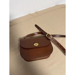 Howl + Hide Crossbody Bag Womens Small Brown Leather Turnlock Purse Made In USA